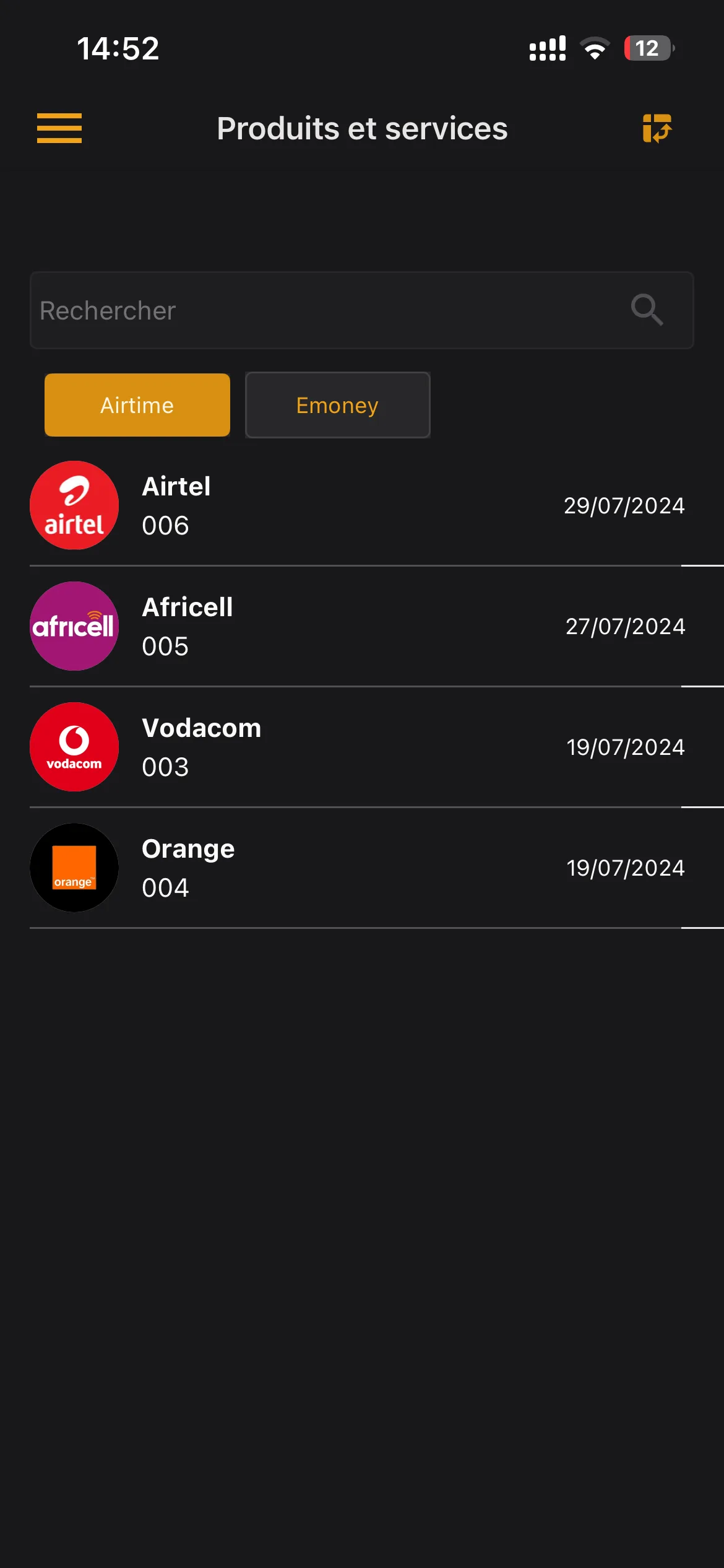 Interface JNapps Mobile